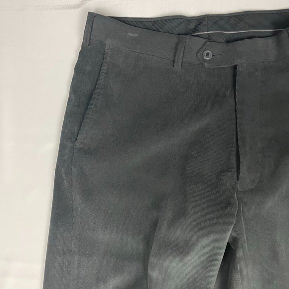 Vintage Cordovan & Grey Ltd. Corduroy Pants Men's 34x 32 Black Pleated Front - Picture 2 of 12